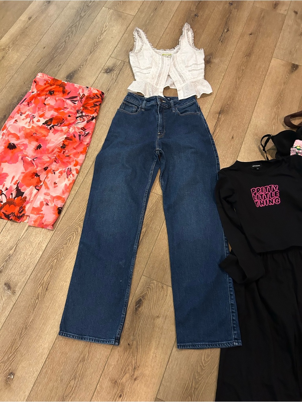 Hollister Dark Blue High-Rise Wide Leg Jeans